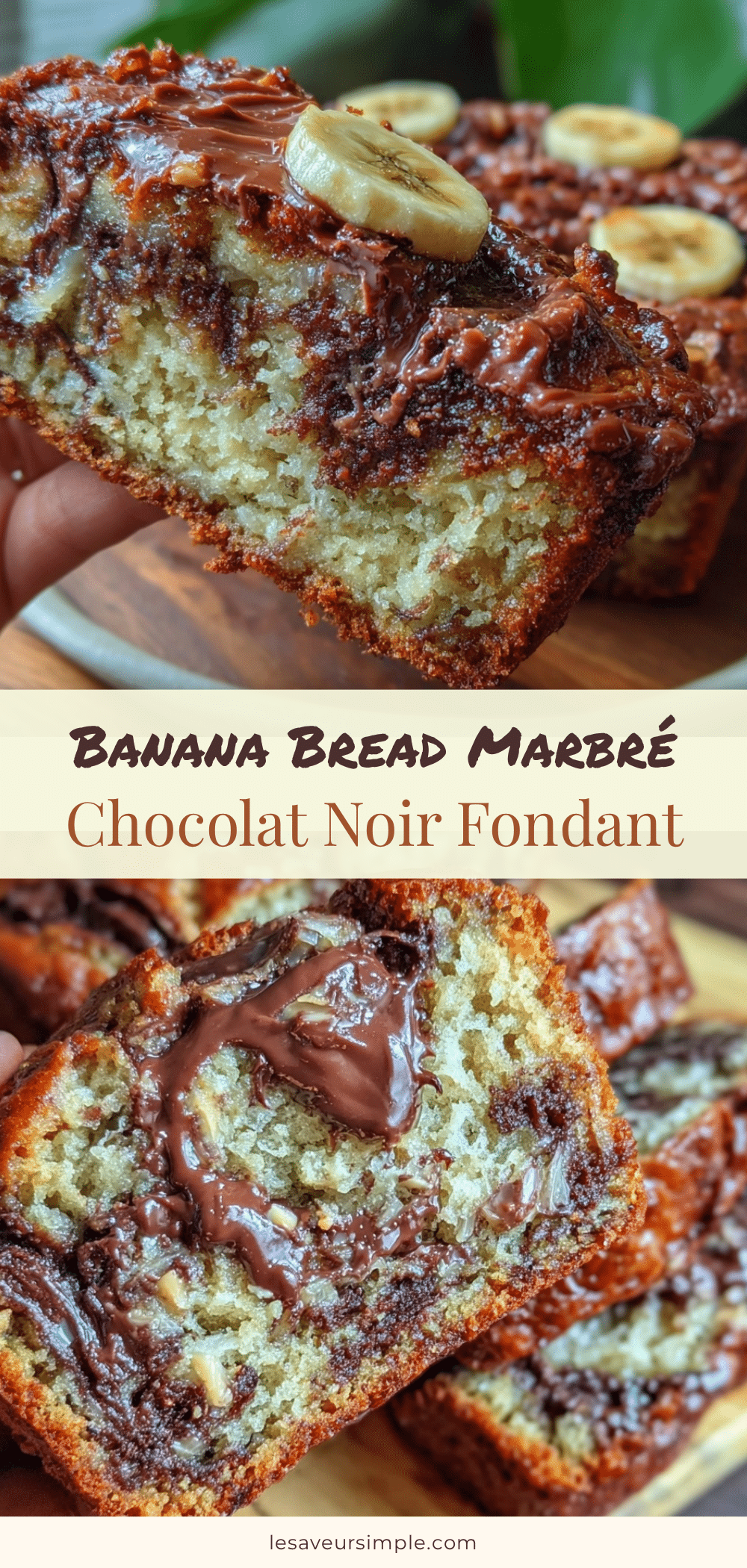 banana bread marbré chocolat noir beurre de cacahuète recipe