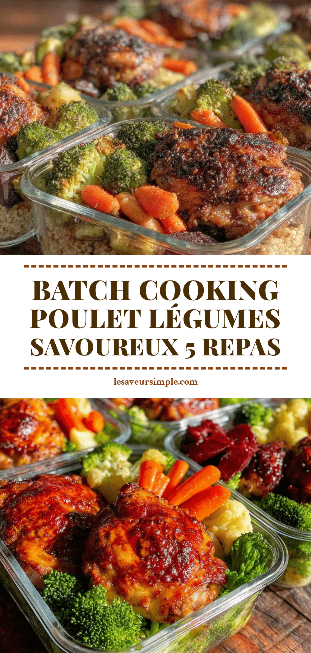 batch cooking poulet légumes céréales recipe