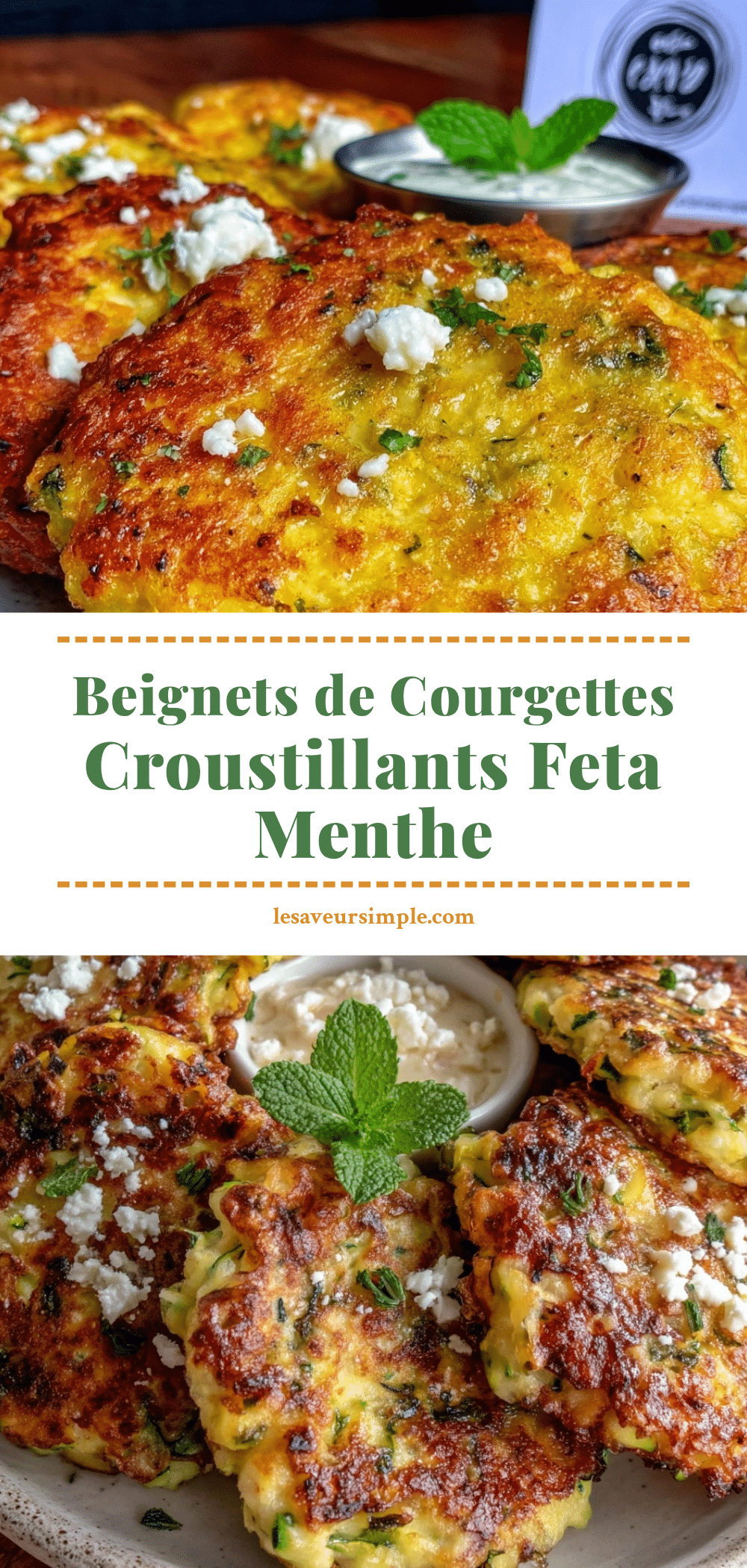 beignets de courgettes à la feta et menthe recipe