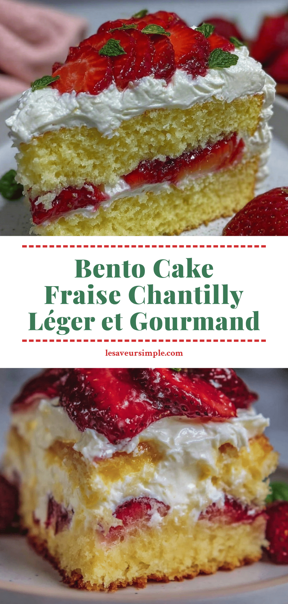 bento cake fraise chantilly recipe