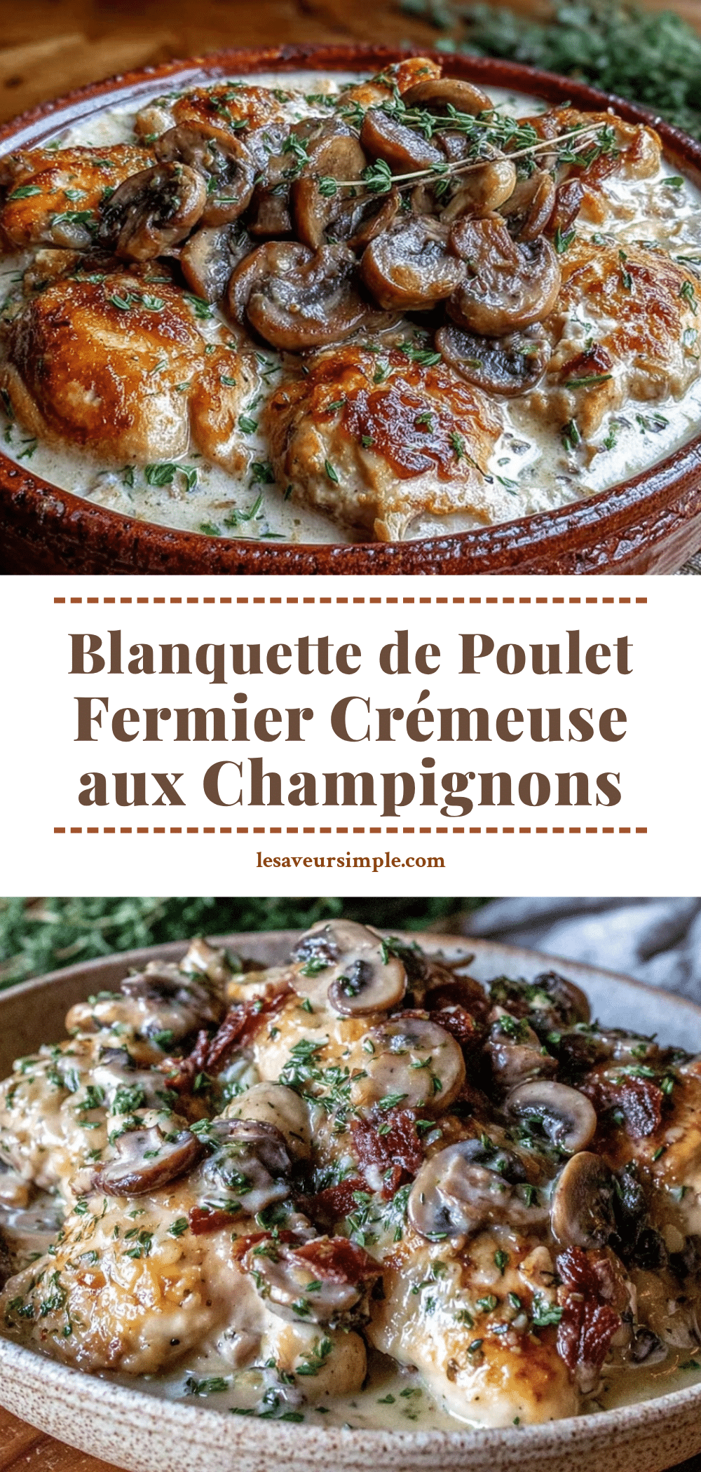 blanquette de poulet fermier aux champignons dorés recipe