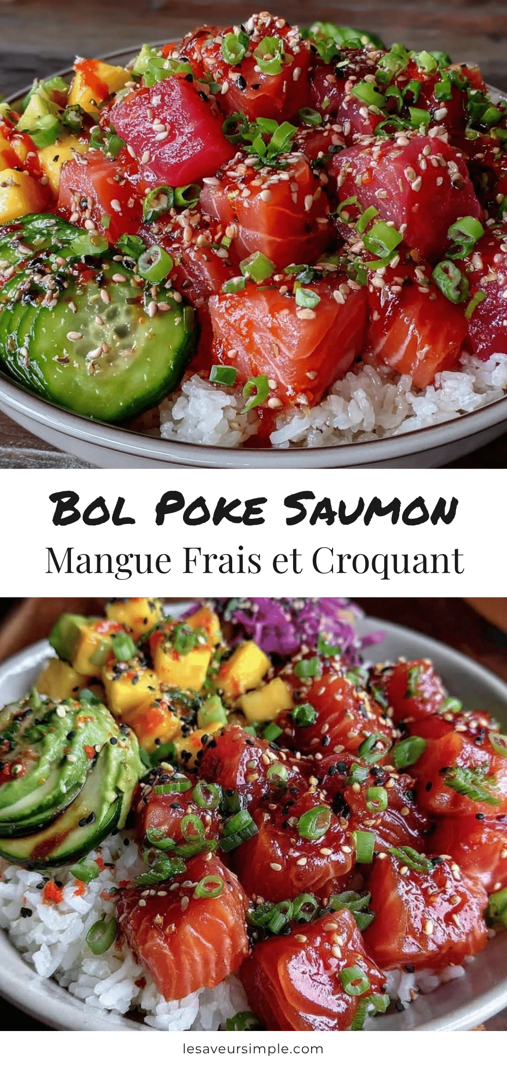 bol poke saumon mangue croquant recipe