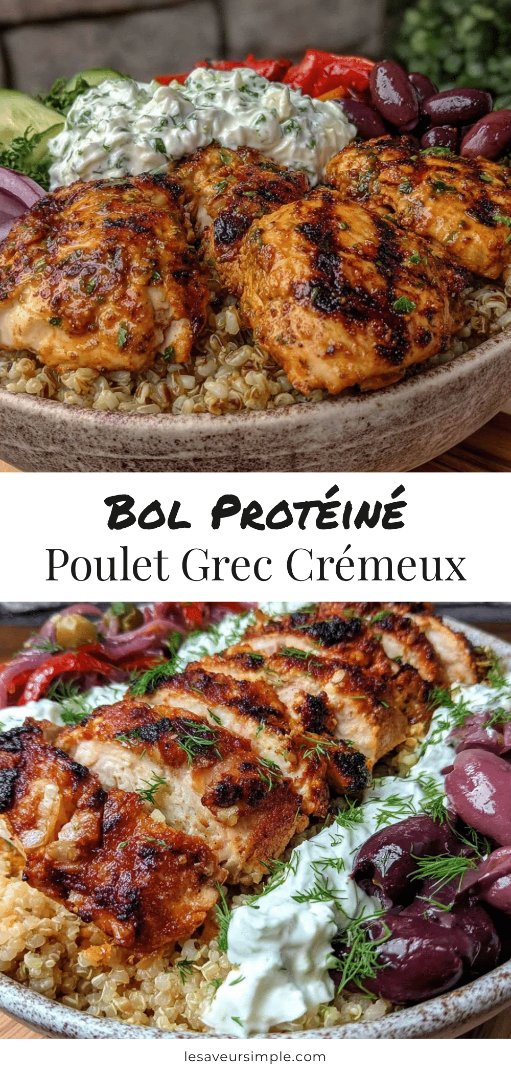 bol protéiné poulet grec crémeux recipe