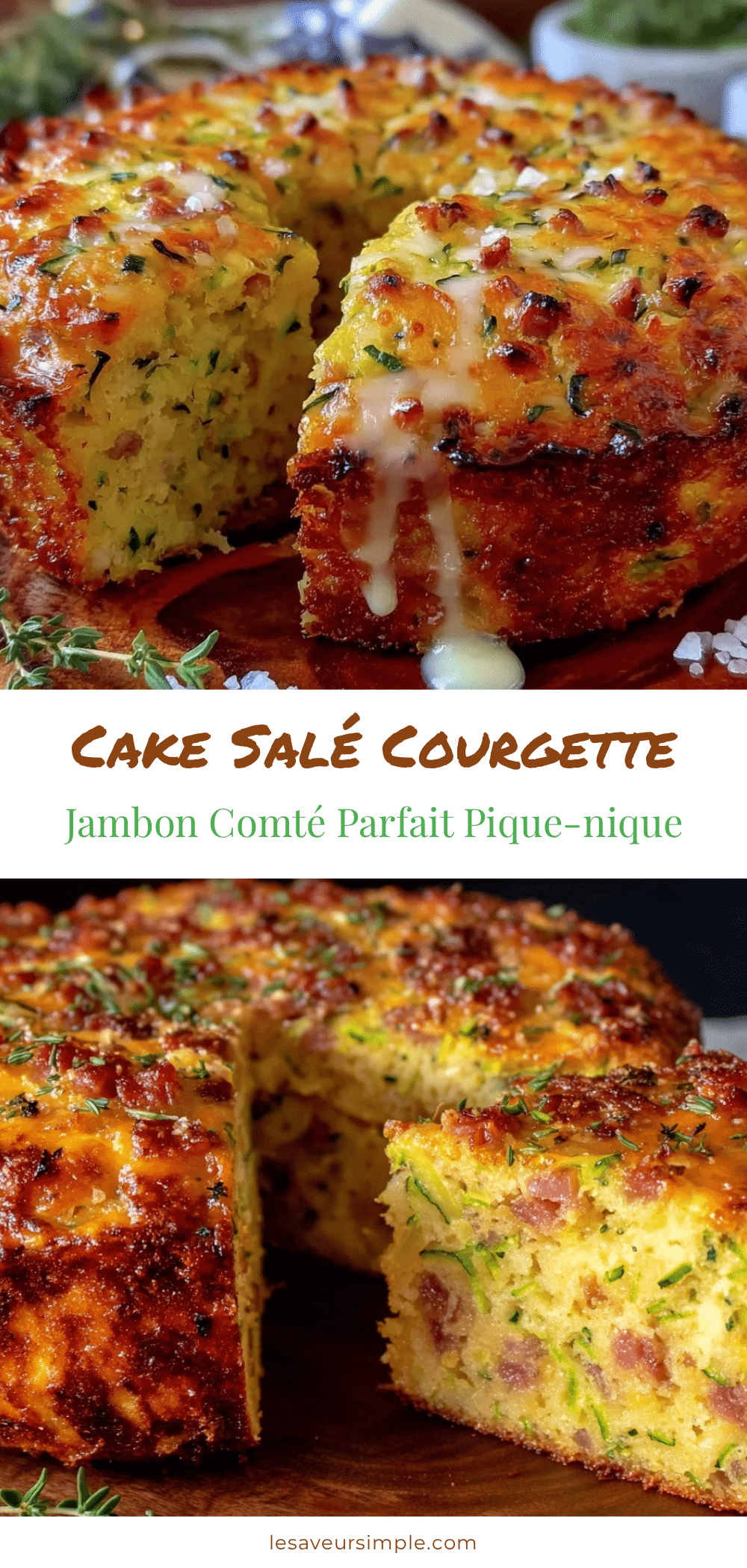 cake salé courgette jambon Comté recipe