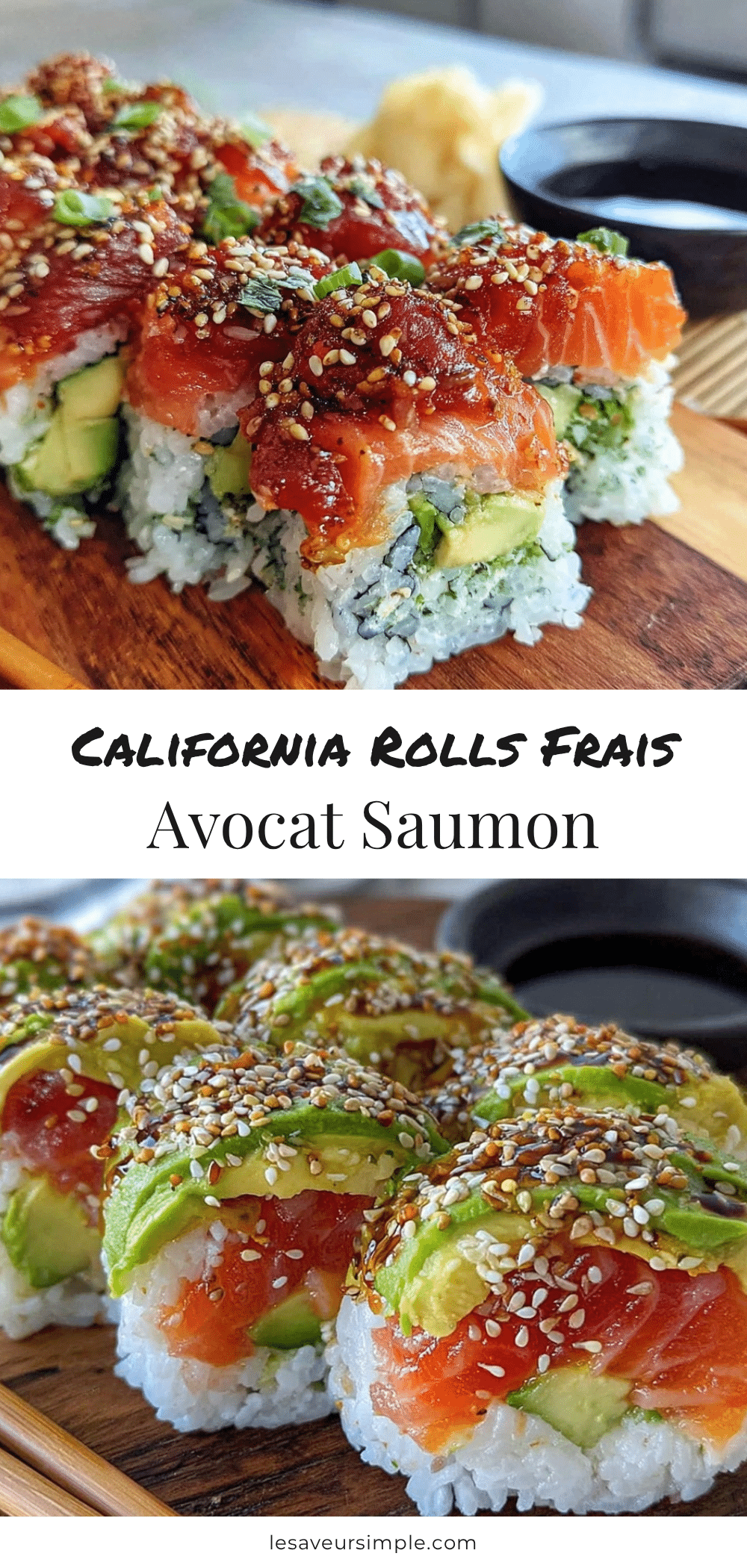 california rolls avocat concombre saumon recipe