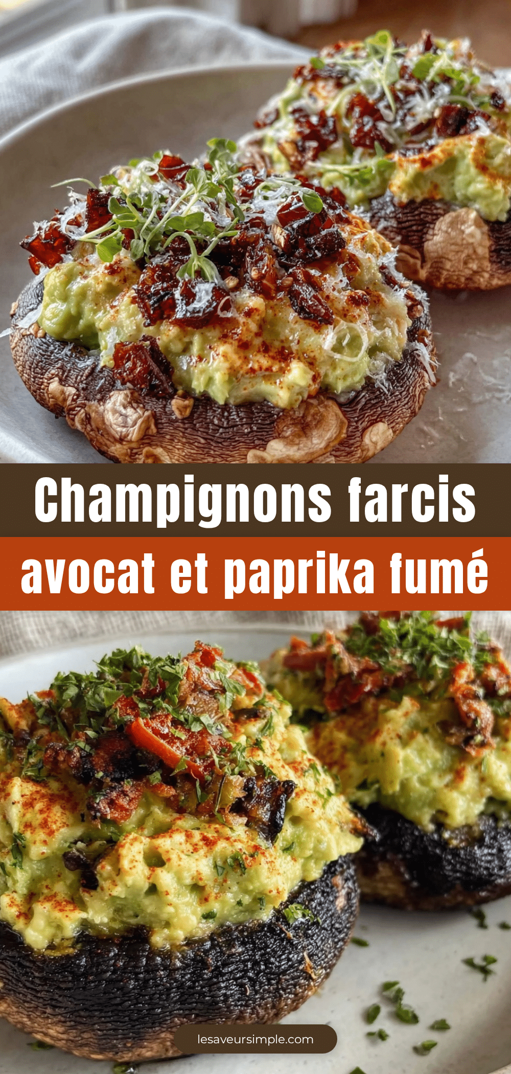 champignons farcis avocat paprika fumé recipe