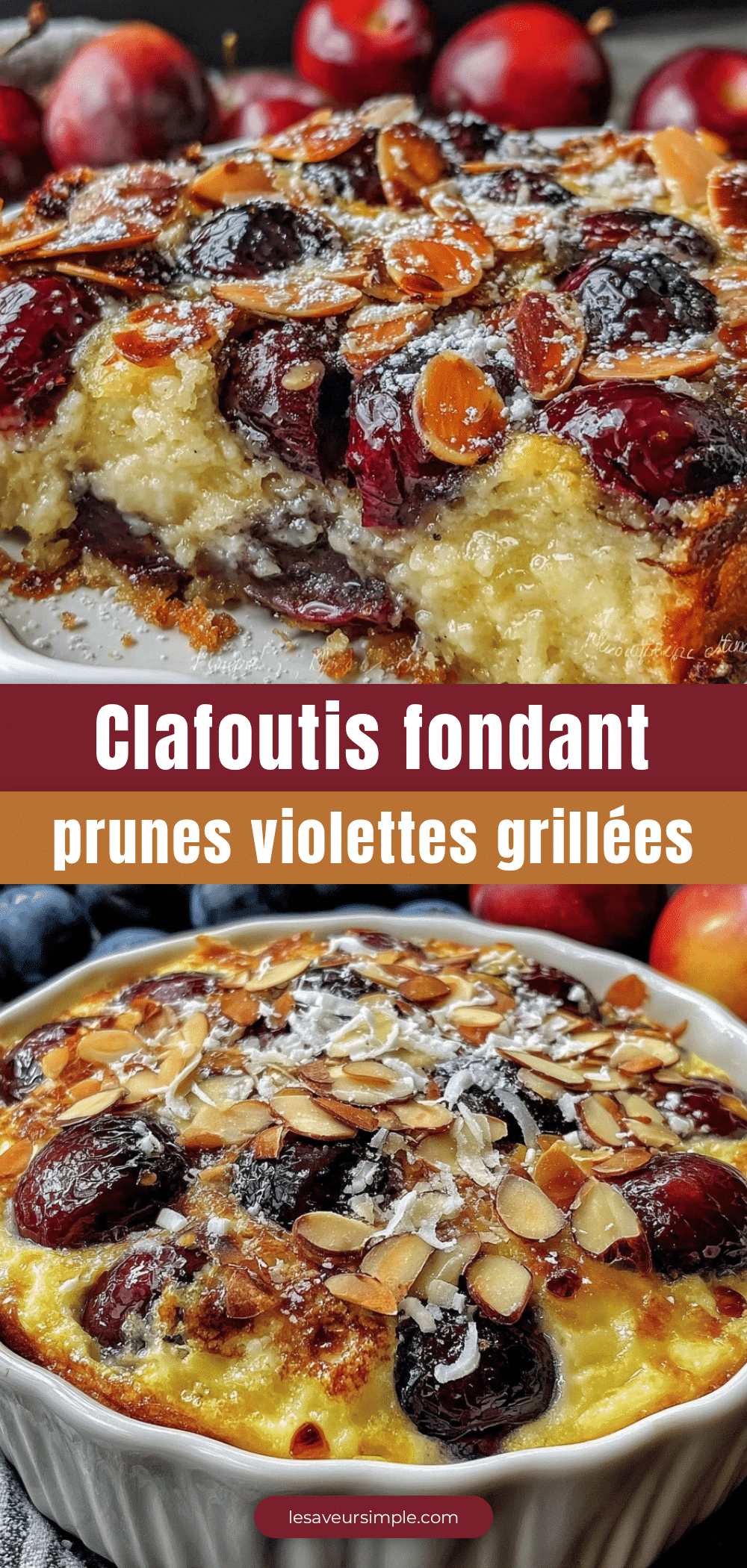 clafoutis aux prunes violettes et amandes grillées recipe