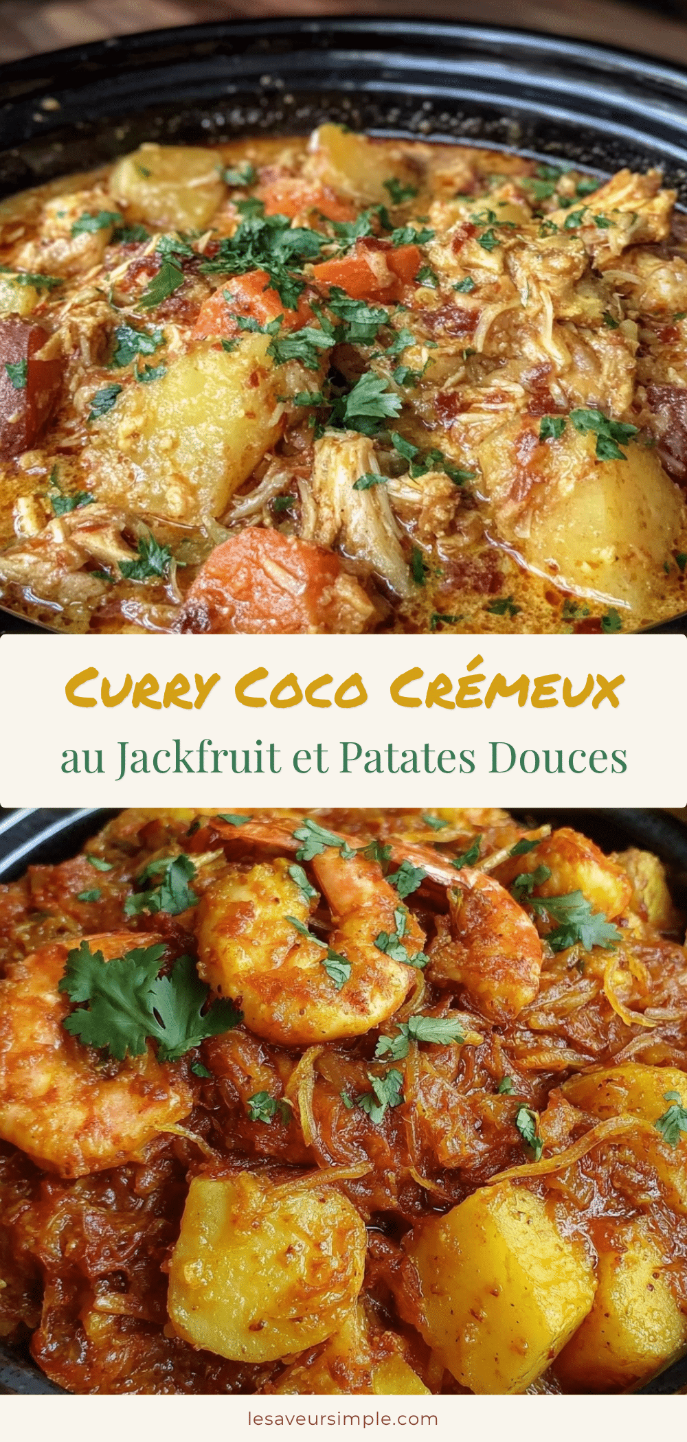 crémeux curry coco au jackfruit et patates douces recipe