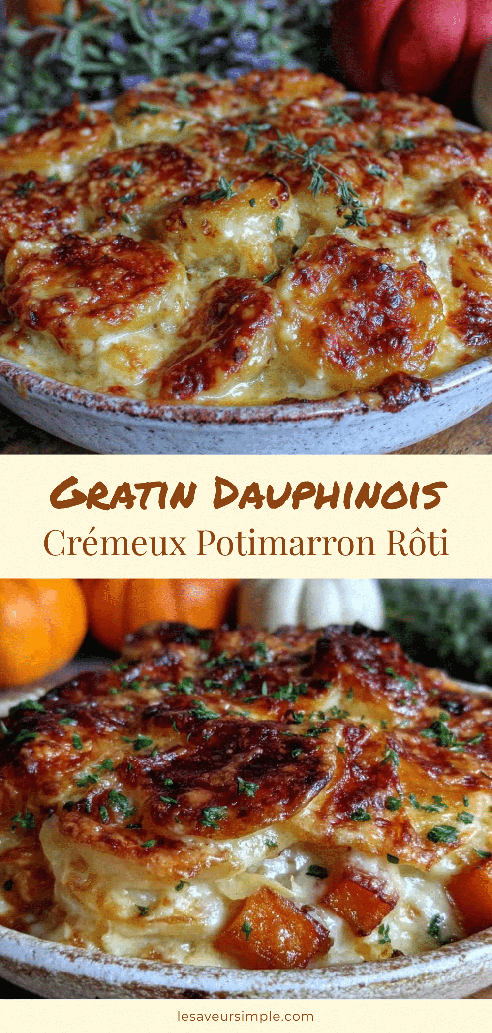 crémeux gratin dauphinois au potimarron rôti et comté recipe