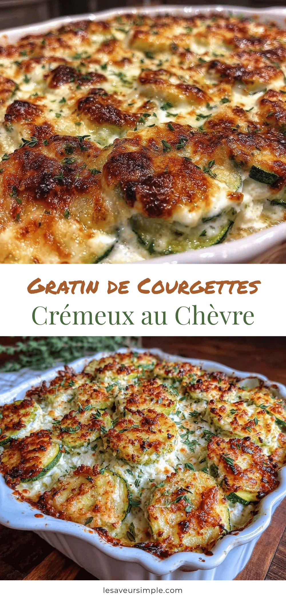 crémeux gratin de courgettes au chèvre frais et thym citron recipe