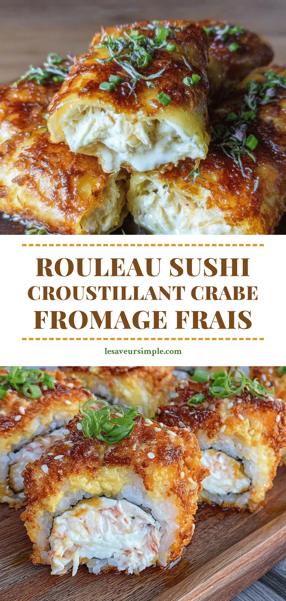 croustillant baked sushi roll au crabe et fromage frais recipe