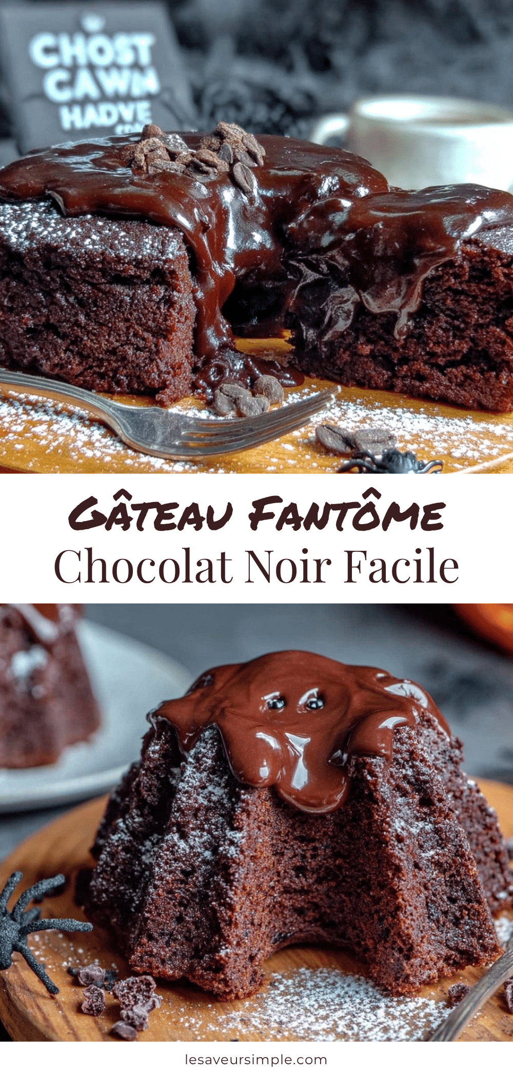 gâteau fantôme au chocolat noir recipe