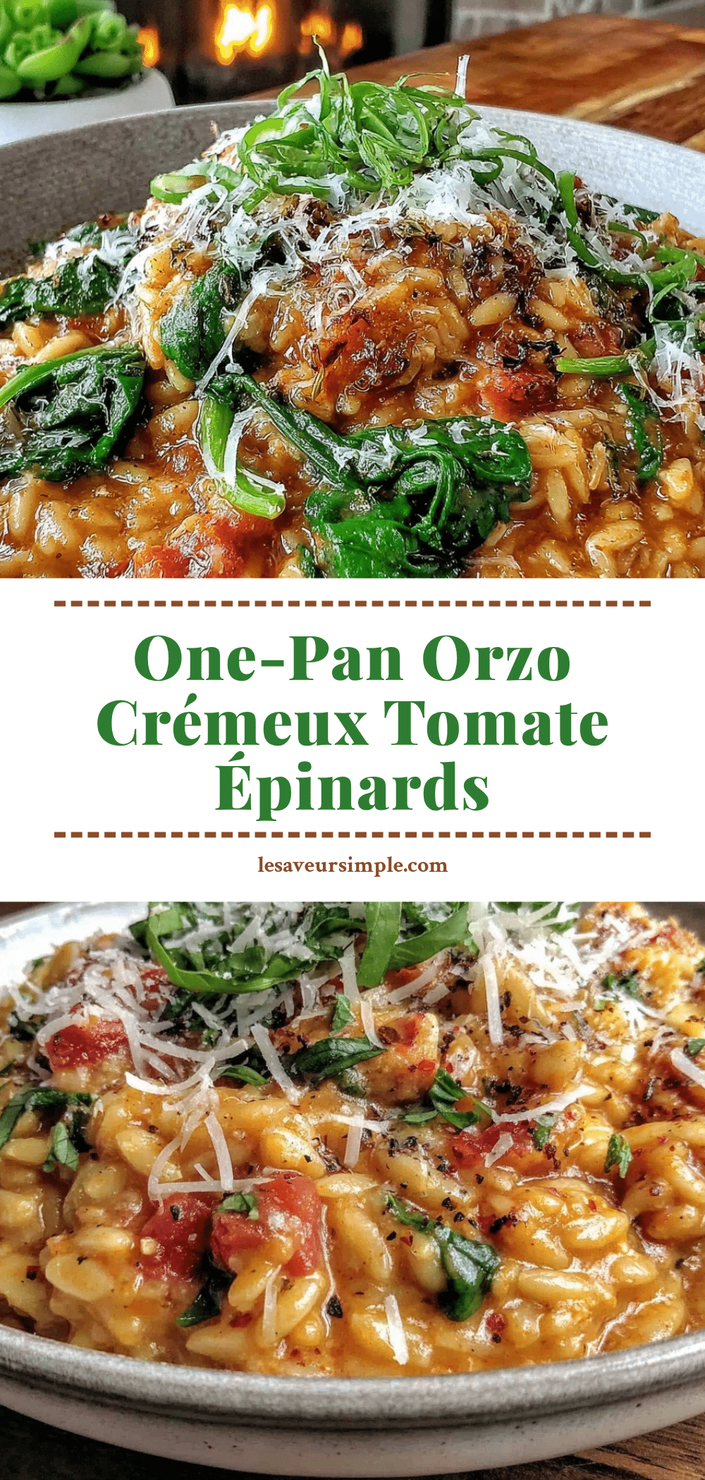 orzo crémeux tomate épinards recipe