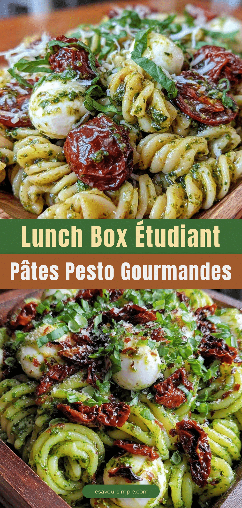 pâtes au pesto healthy lunch box étudiant recipe