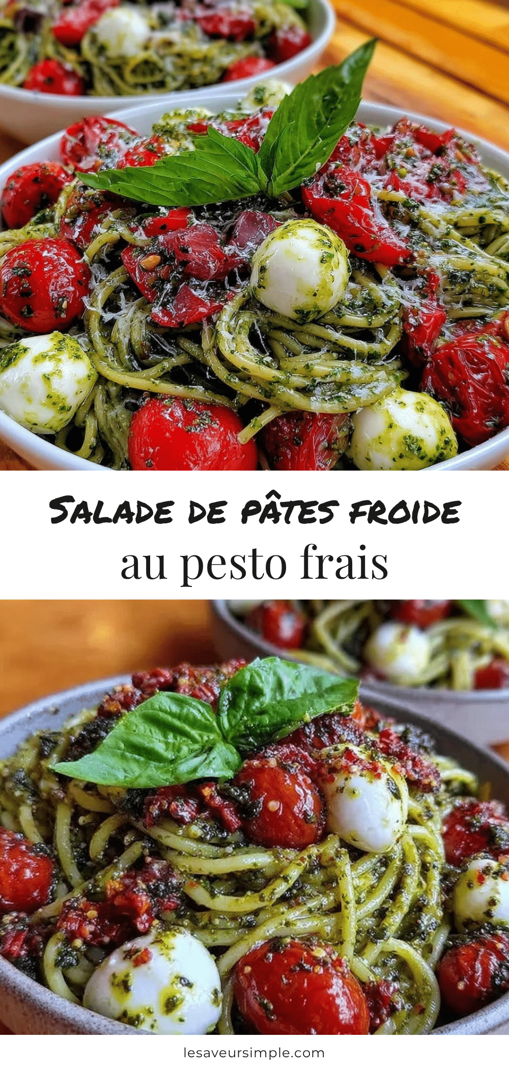 salade de pâtes au pesto basilic recipe