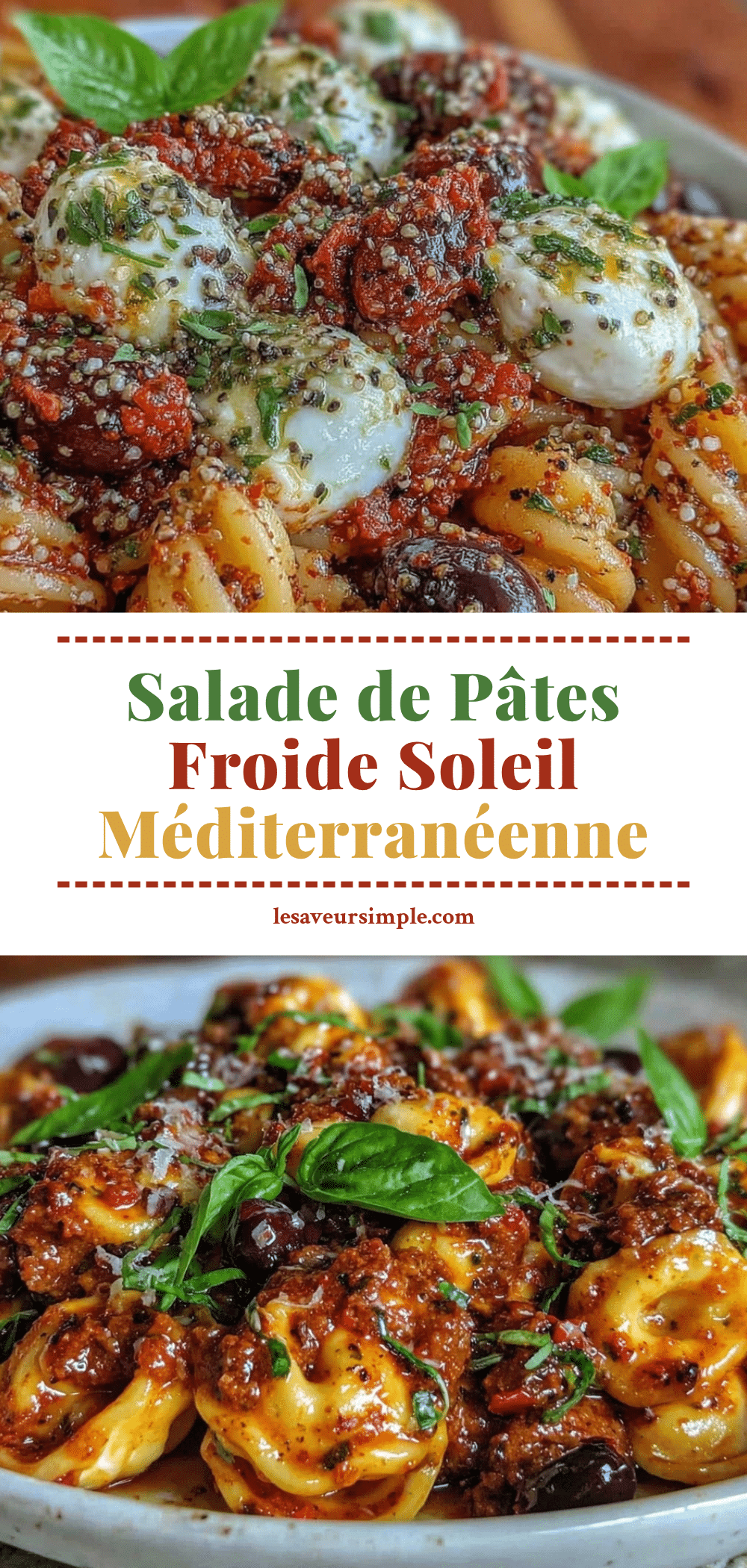 salade de pâtes soleil au pesto rosso et mozzarella di bufala recipe