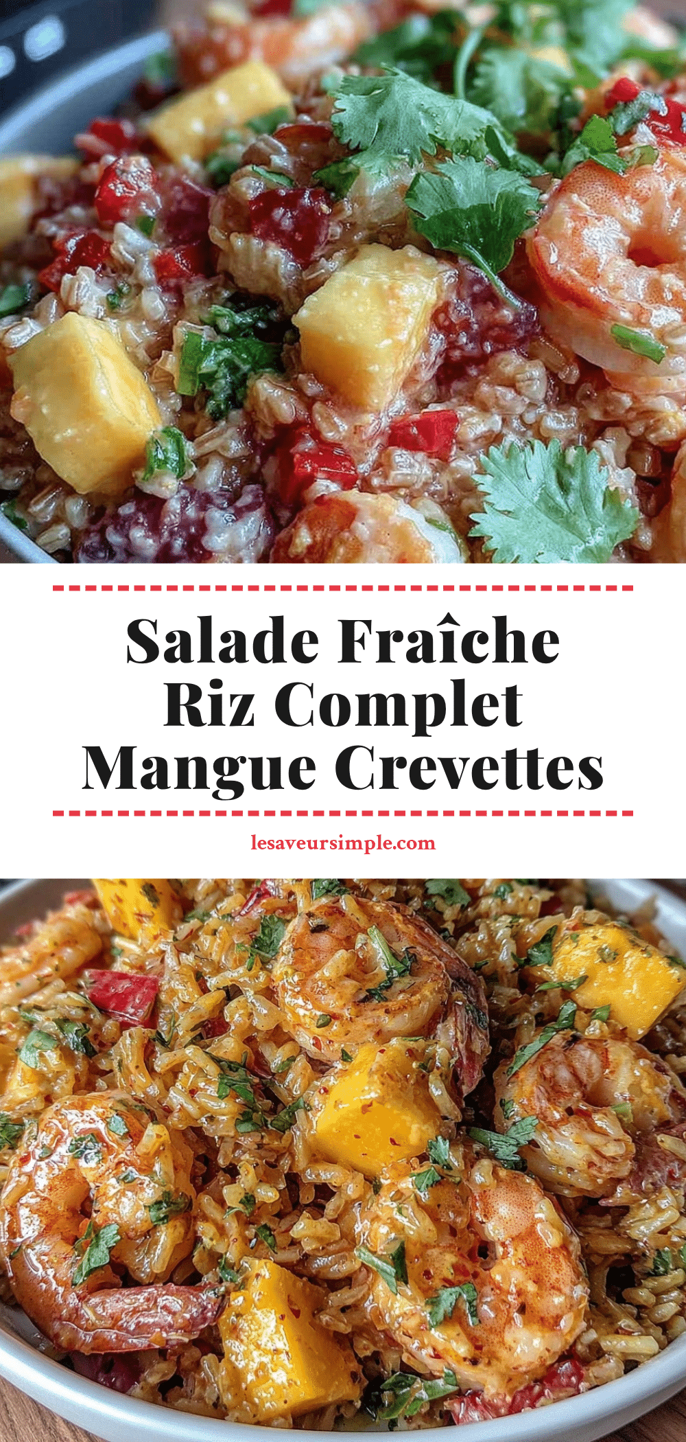 salade de riz complet à la mangue et crevettes recipe