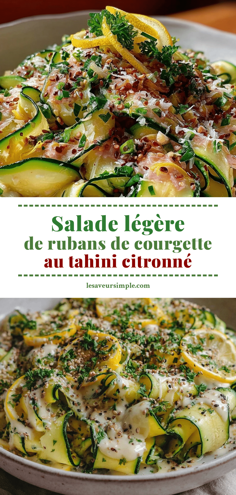 salade légère de rubans de courgette au tahini citronné recipe