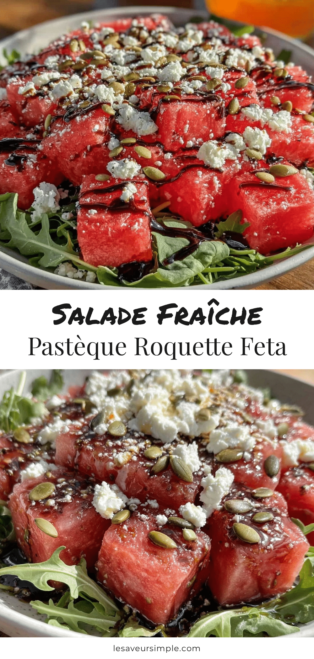 salade pastèque roquette feta recipe