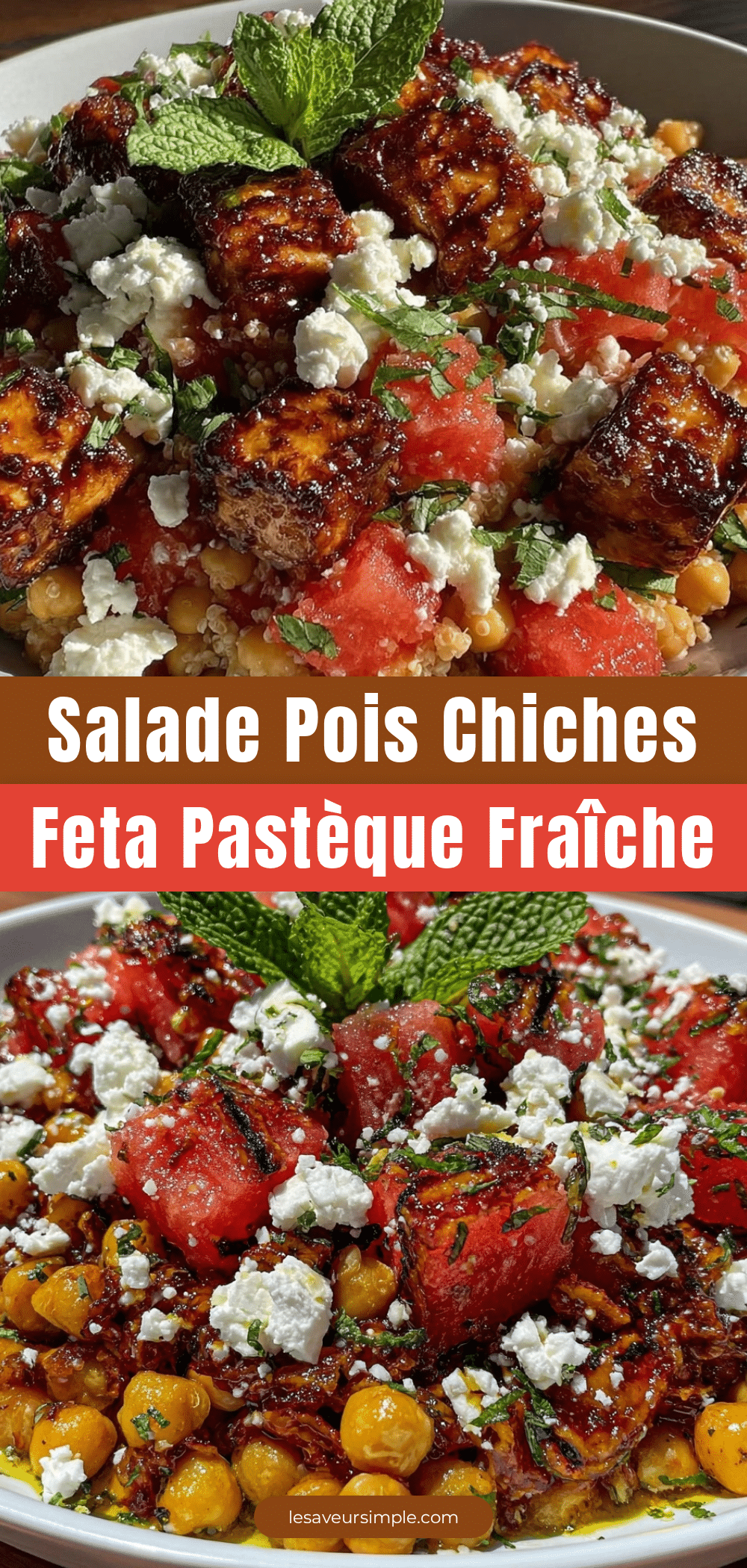 salade pois chiches feta pastèque recipe