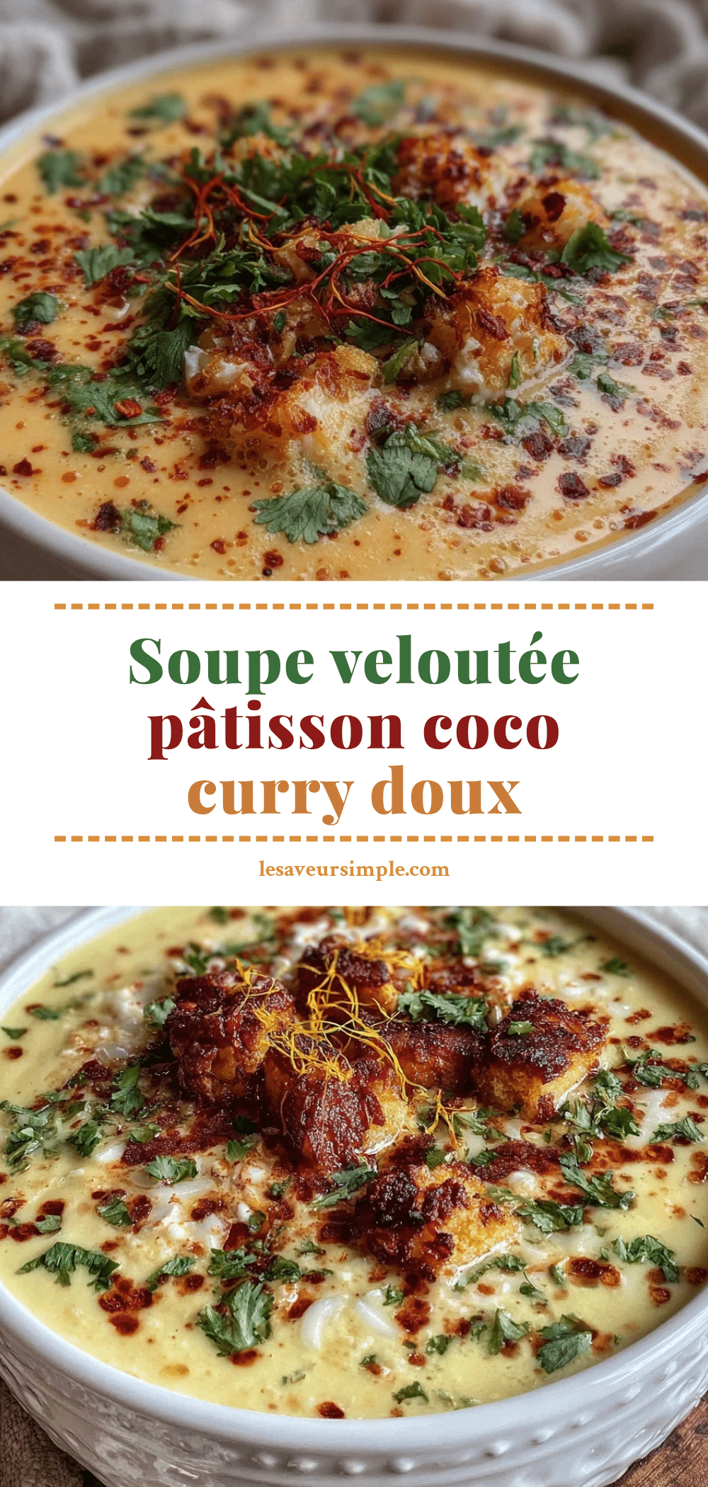 soupe veloutée de pâtisson au lait de coco et curry doux recipe