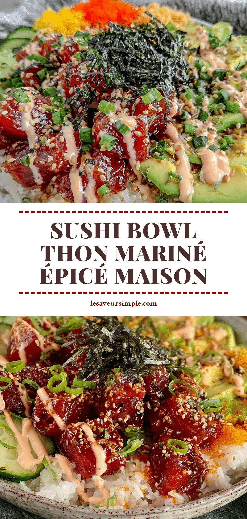 sushi bowl au thon mariné recipe