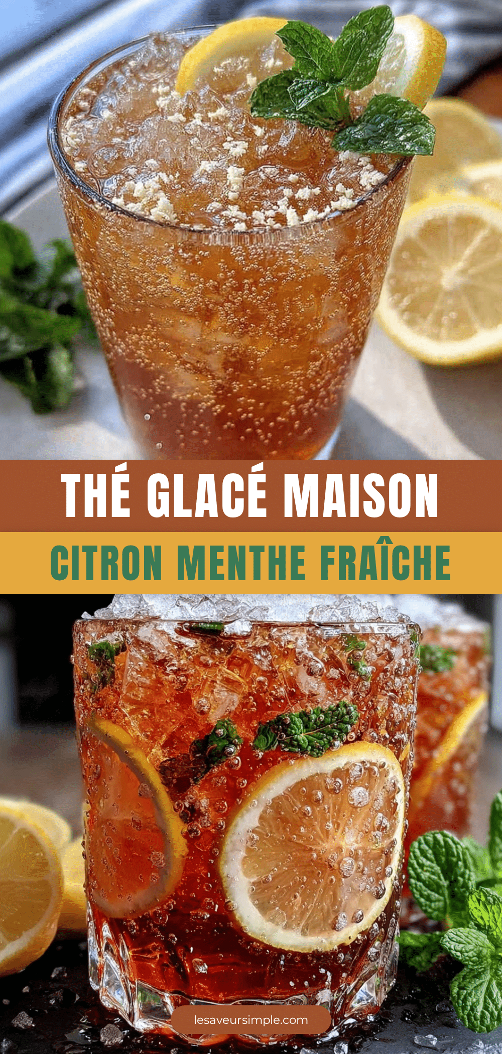 thé glacé maison au citron et menthe fraîche sans sucre recipe