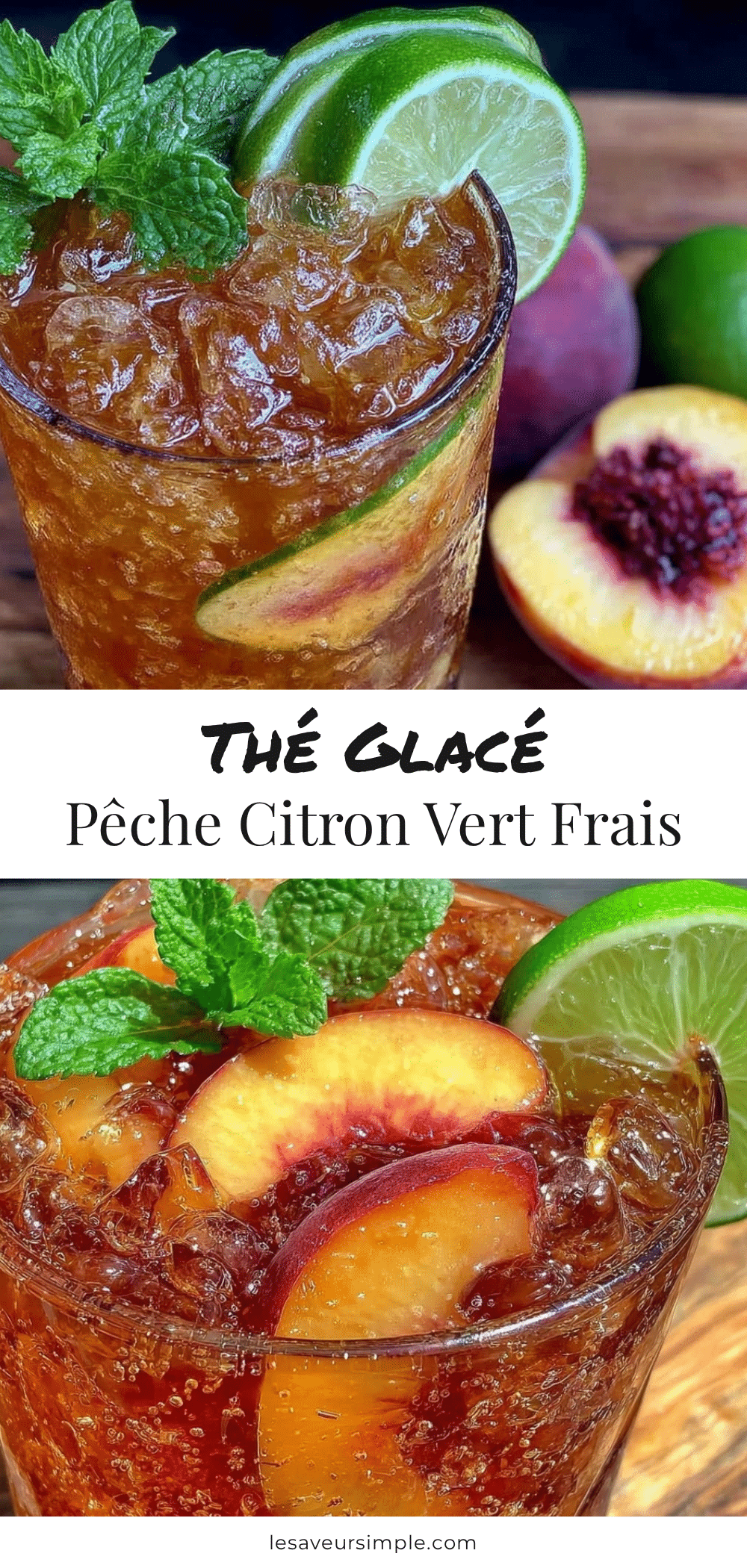 thé glacé pêche citron vert sans sucre recipe