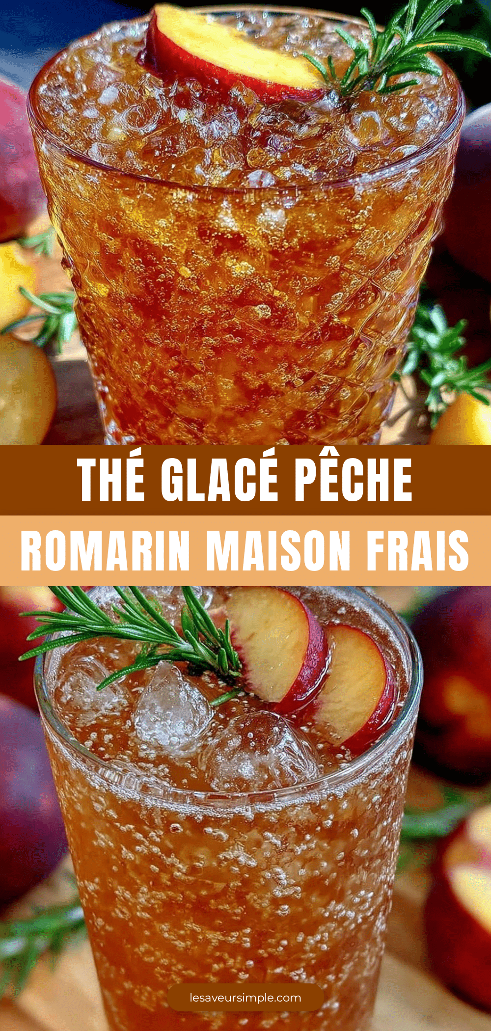 thé glacé pêche romarin maison sans sucre recipe