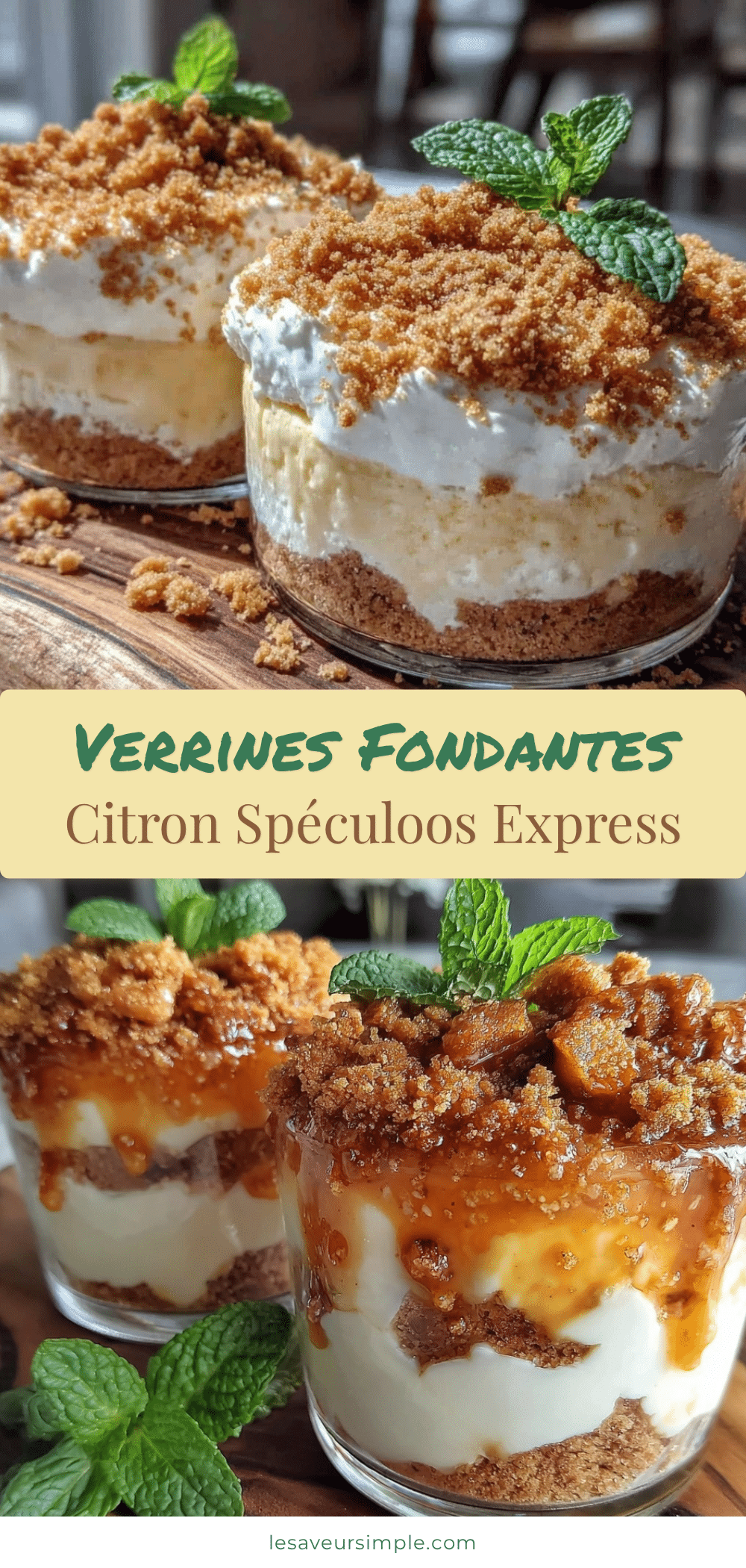 verrines spéculoos mousse citron cream cheese recipe