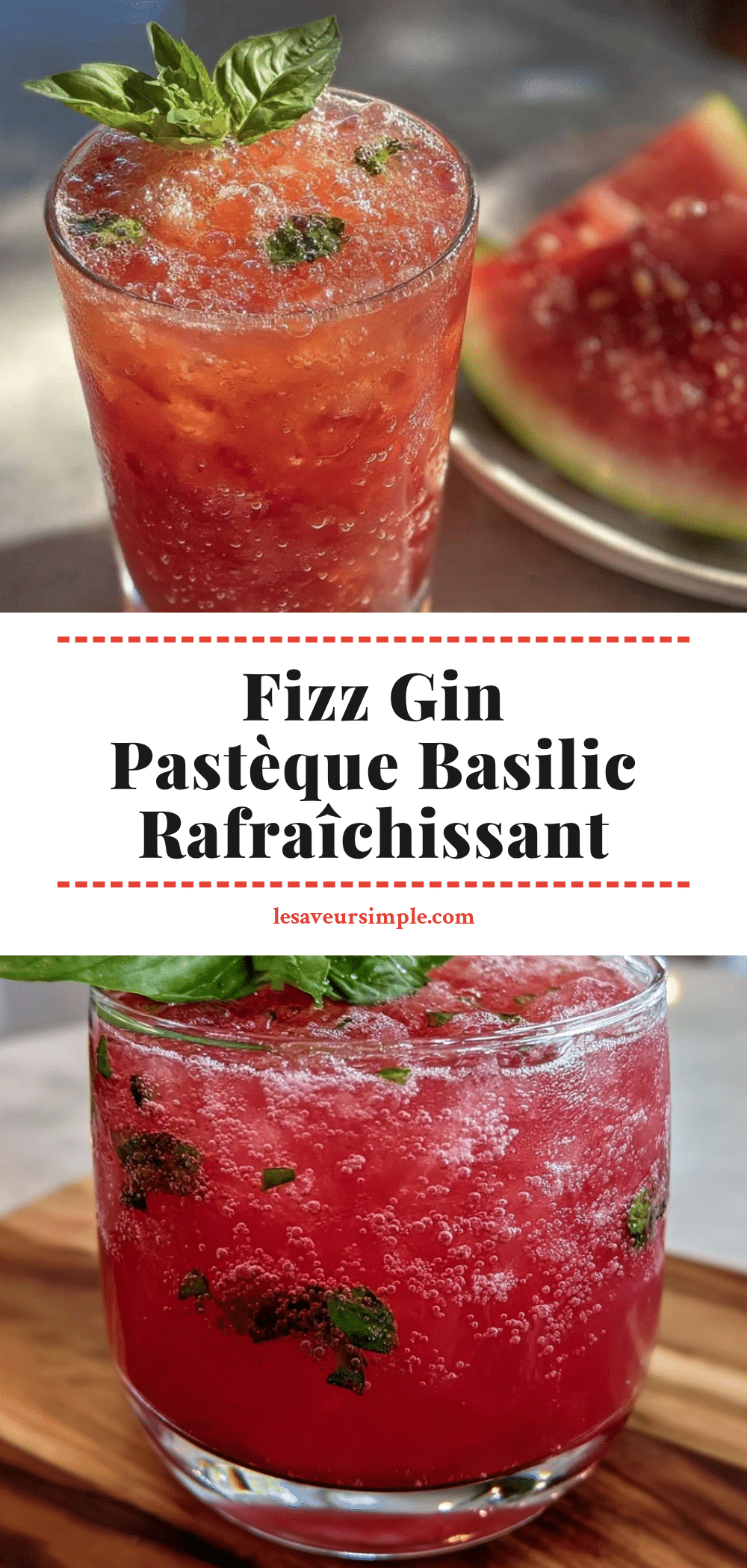 Watermelon Basil Gin Fizz recipe