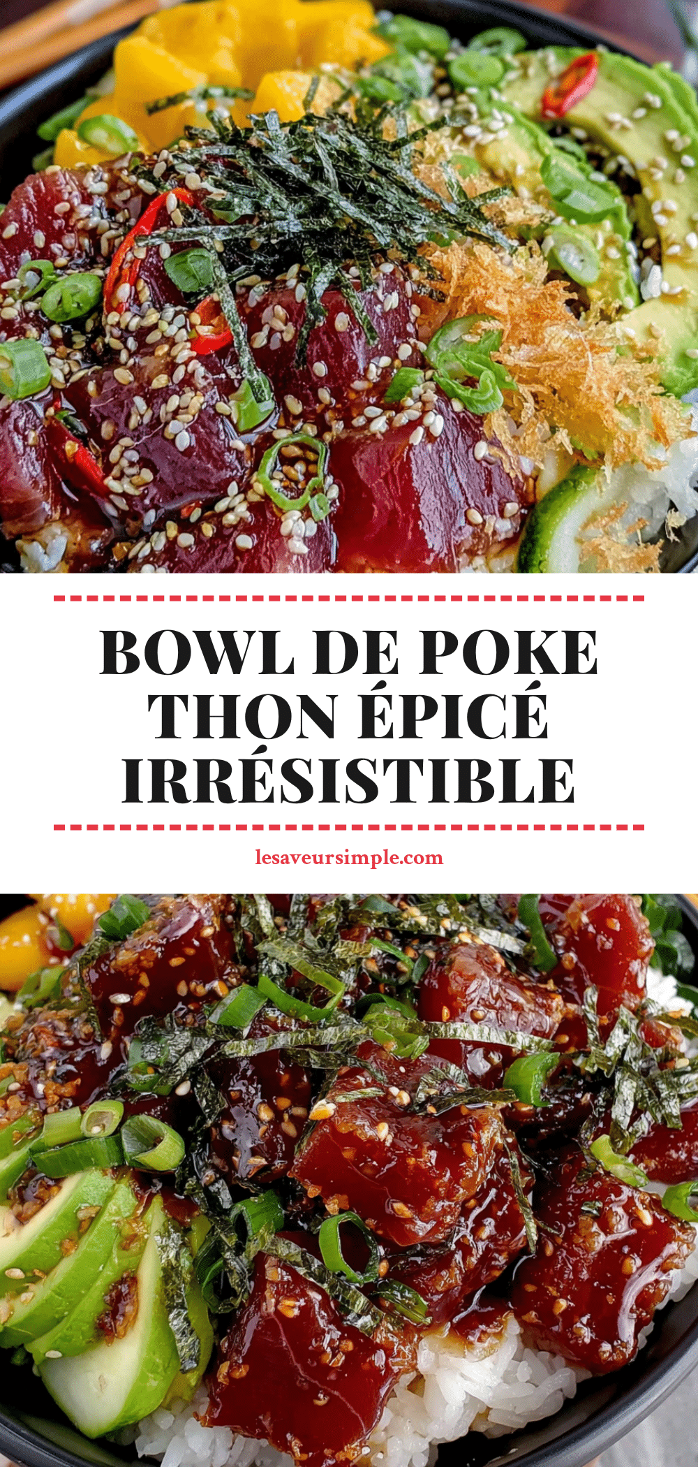 bol de poke thon épicé recipe
