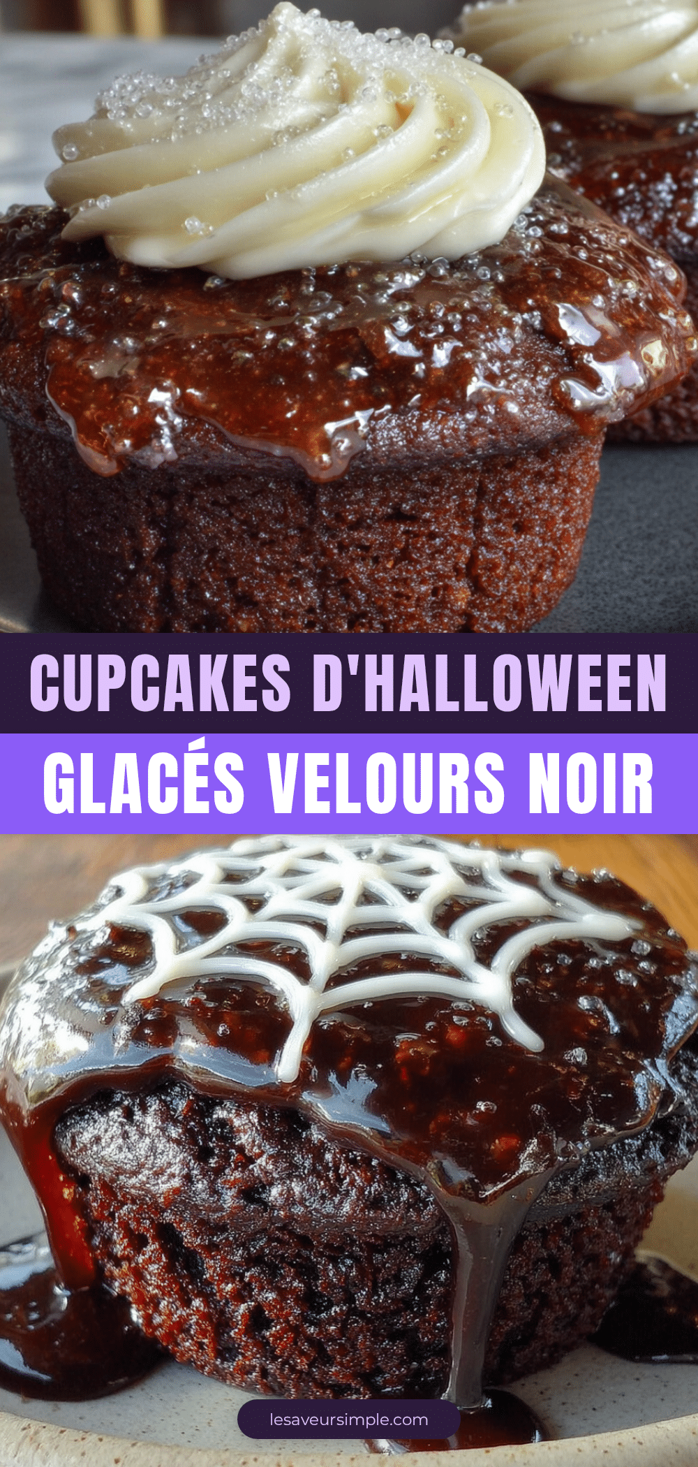 cupcakes dHalloween velours noir glacés parfaits recipe