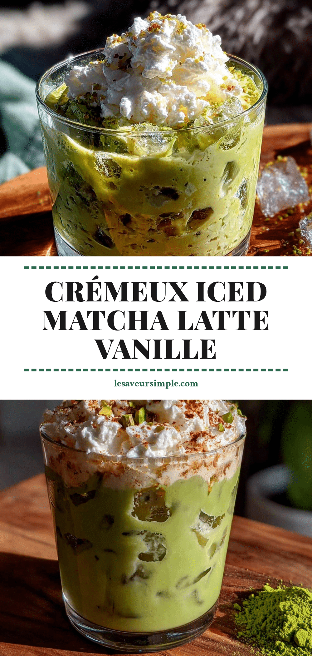matcha latte glacé crémeux vanille recipe