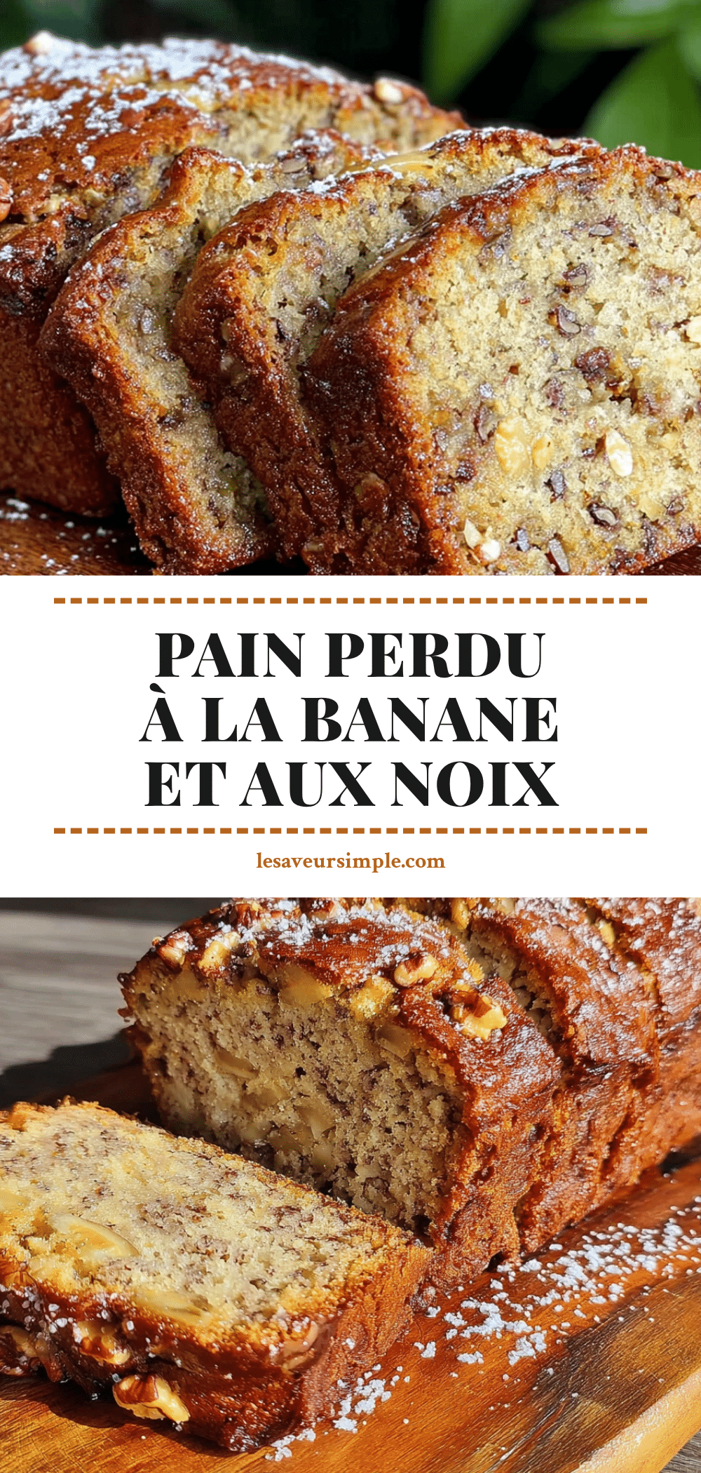 pain perdu moelleux à la banane et aux noix recipe