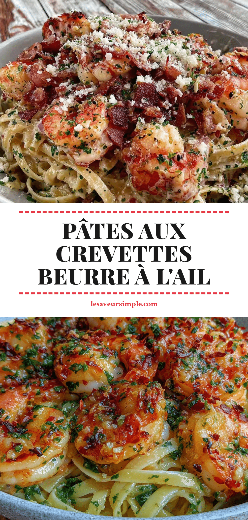 pâtes aux crevettes beurre à lail recipe