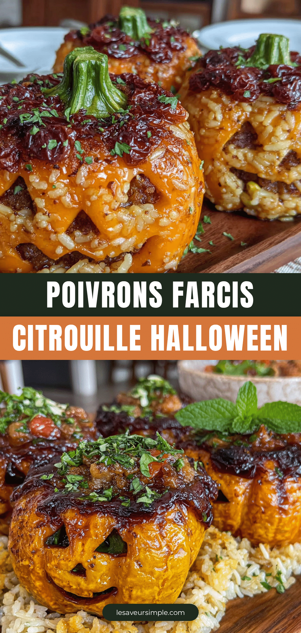 poivrons farcis citrouille halloween recipe