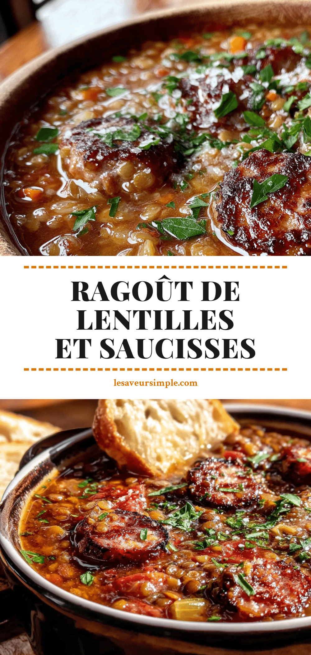 ragoût de lentilles et saucisses réconfortant recipe