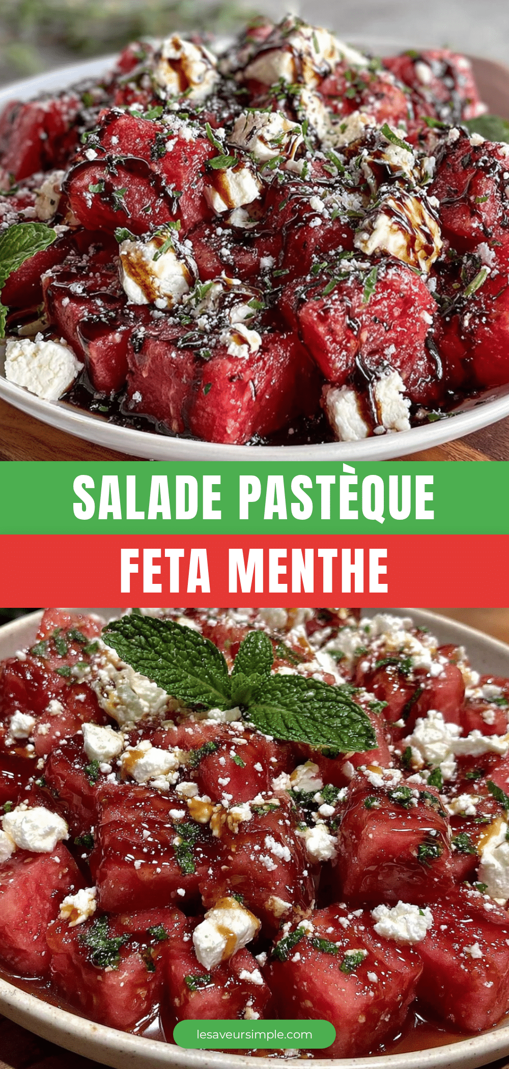 Salade pastèque feta menthe rafraîchissante recipe