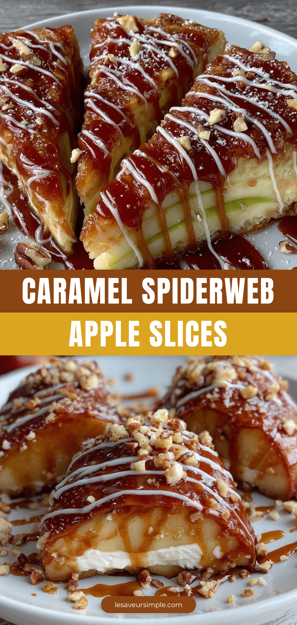 toiles daraignée au caramel sur pommes recipe