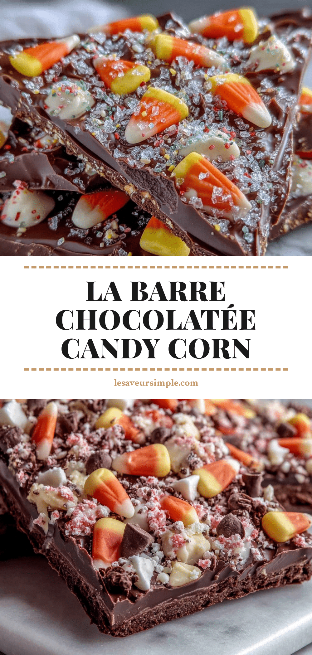 barre chocolatée candy corn halloween recipe