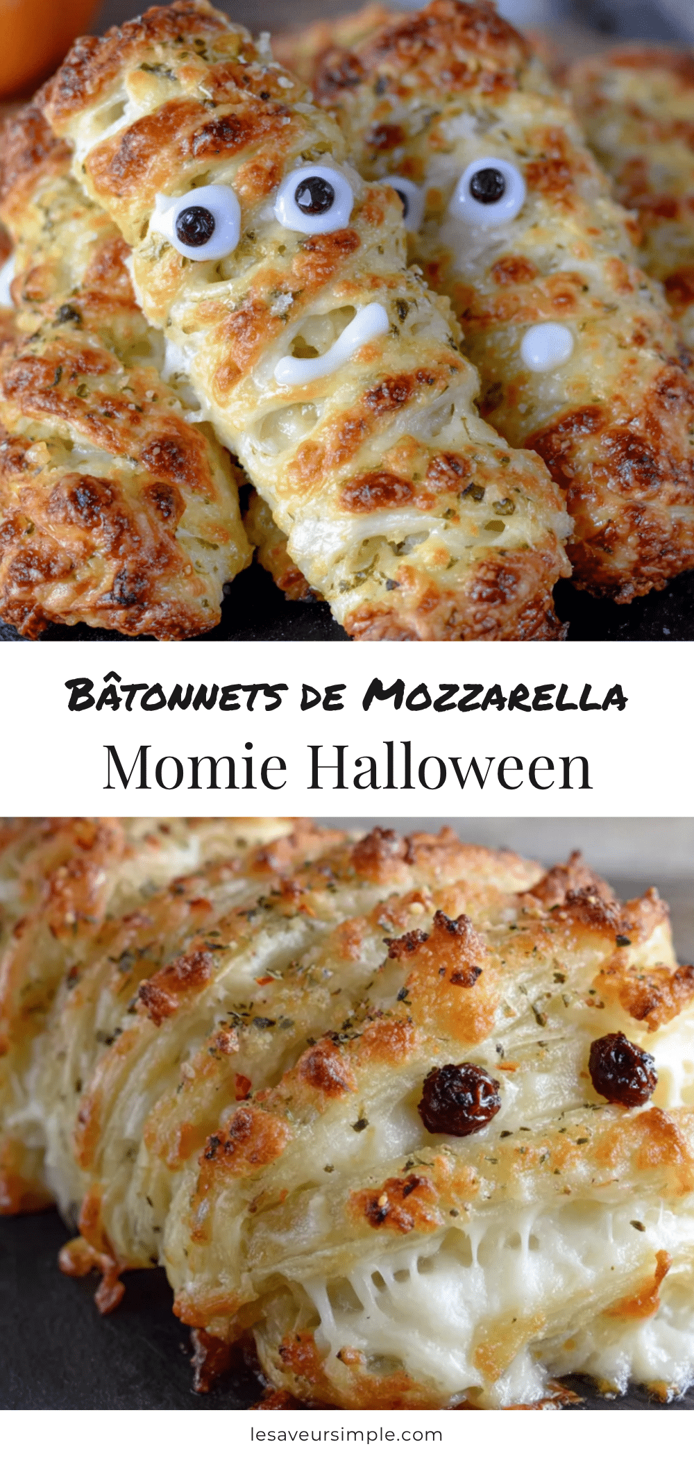 bâtonnets de mozzarella momie halloween recipe