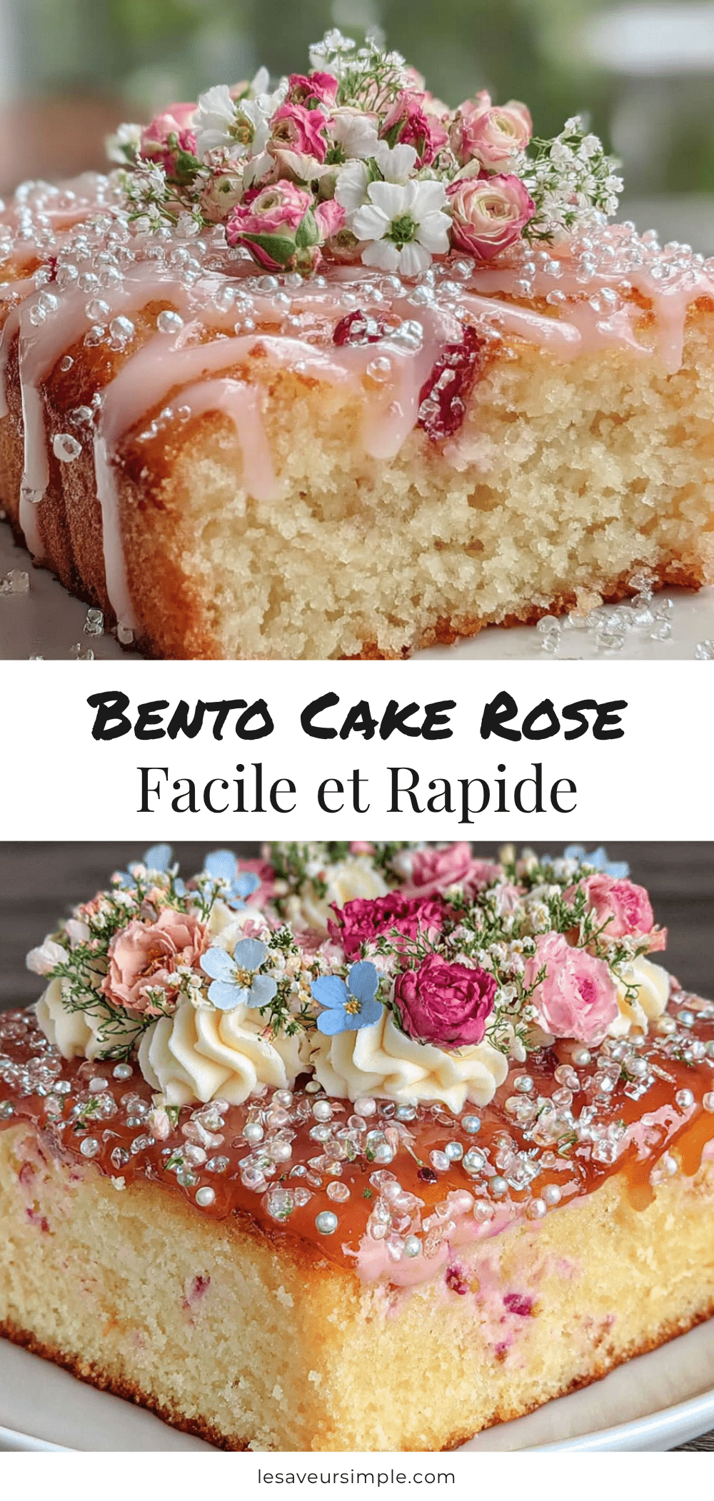 bento cake rose pastel facile et rapide recipe