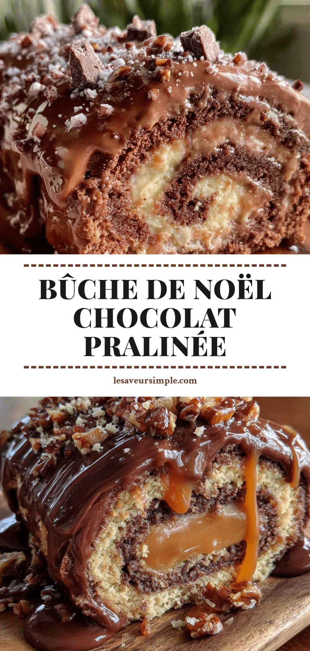 bûche de Noël chocolat praliné recipe