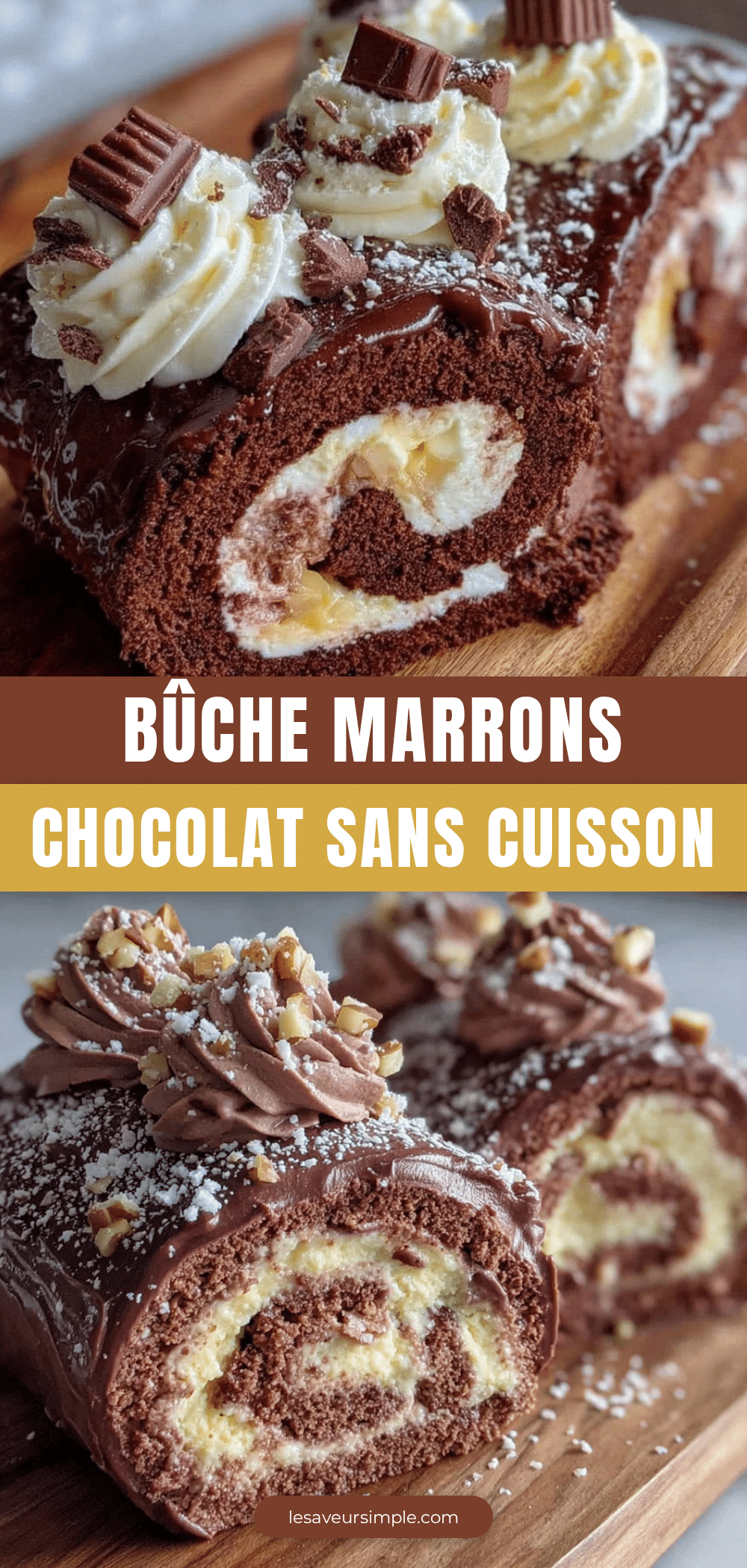 bûche marrons-chocolat sans cuisson recipe
