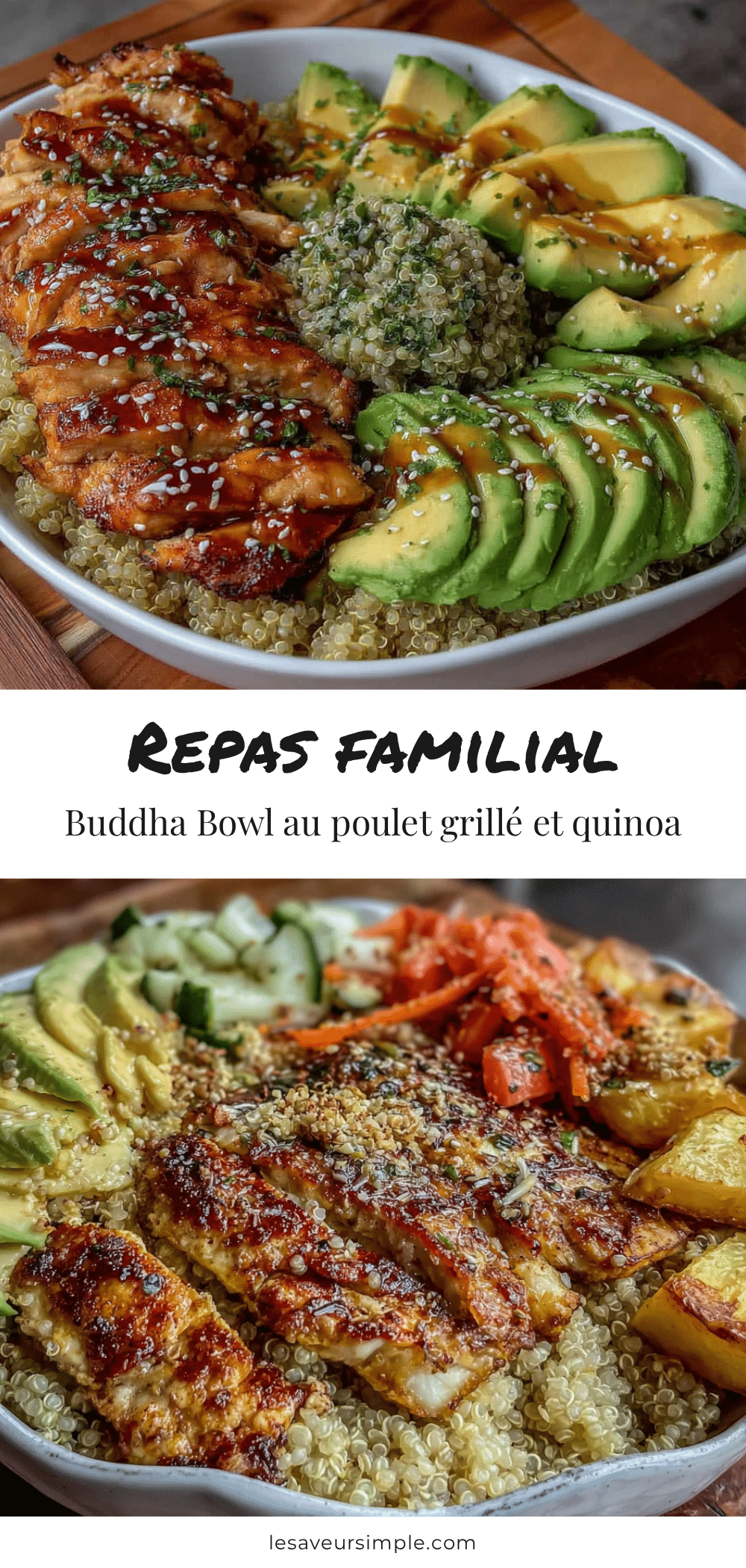 Buddha Bowl au poulet grillé et quinoa recipe