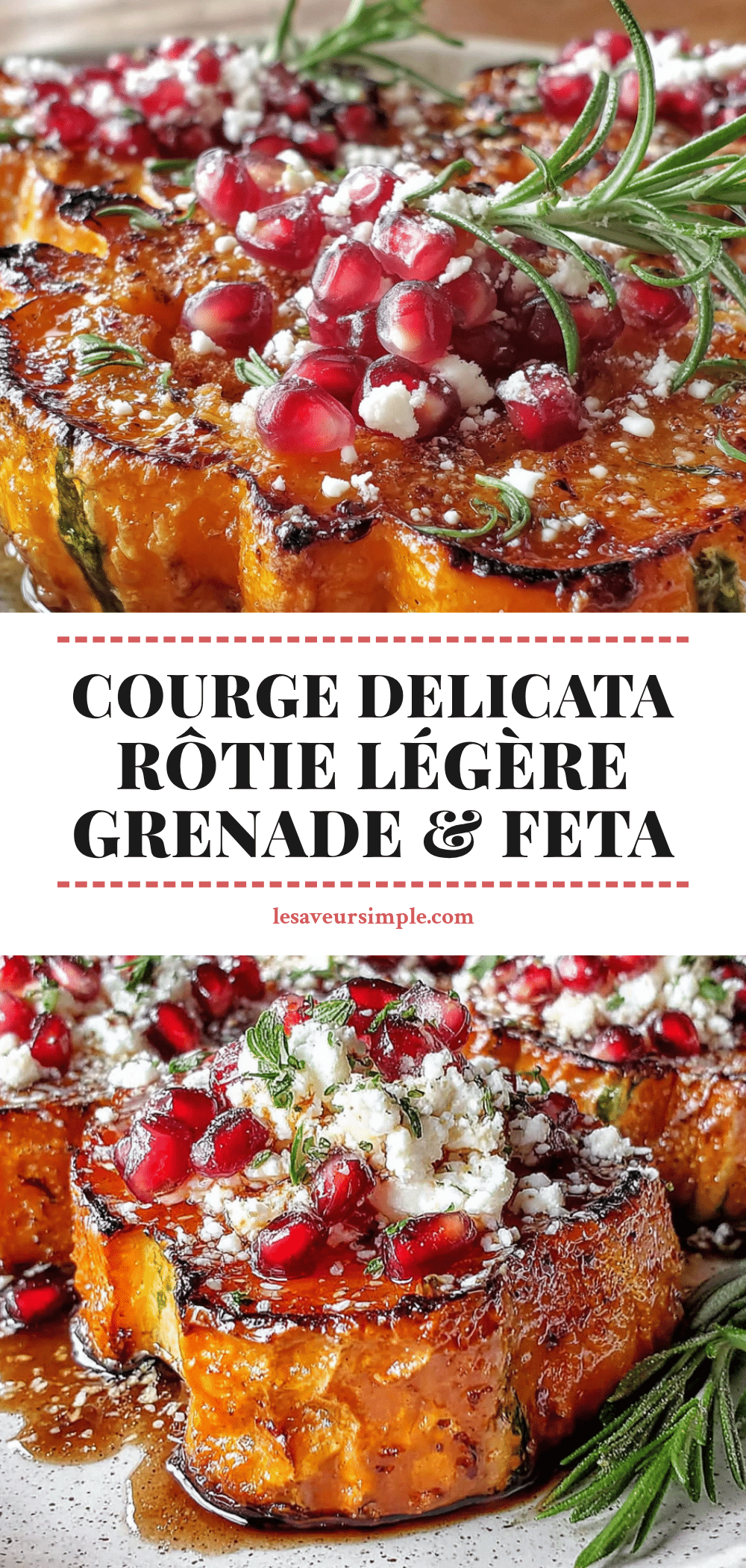 courge delicata rôtie à la grenade et feta recipe