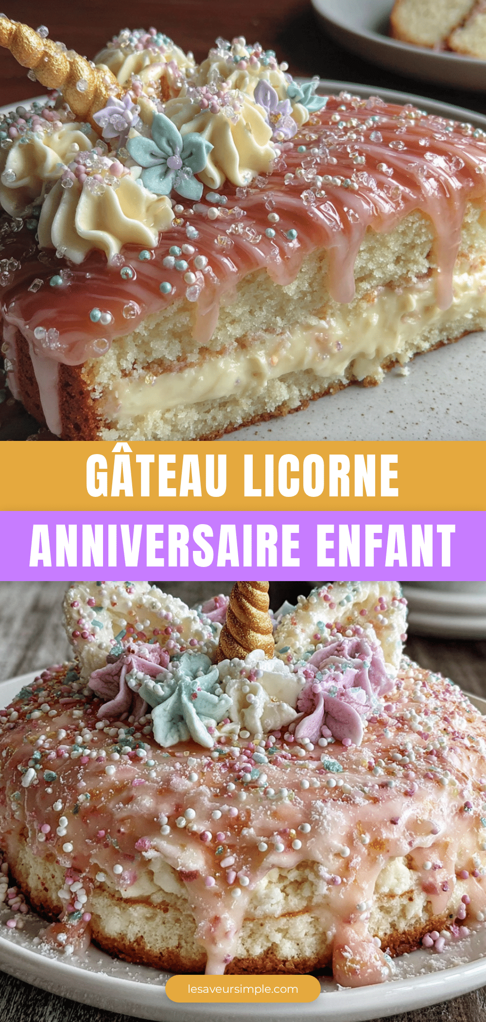 gâteau licorne facile anniversaire enfant recipe