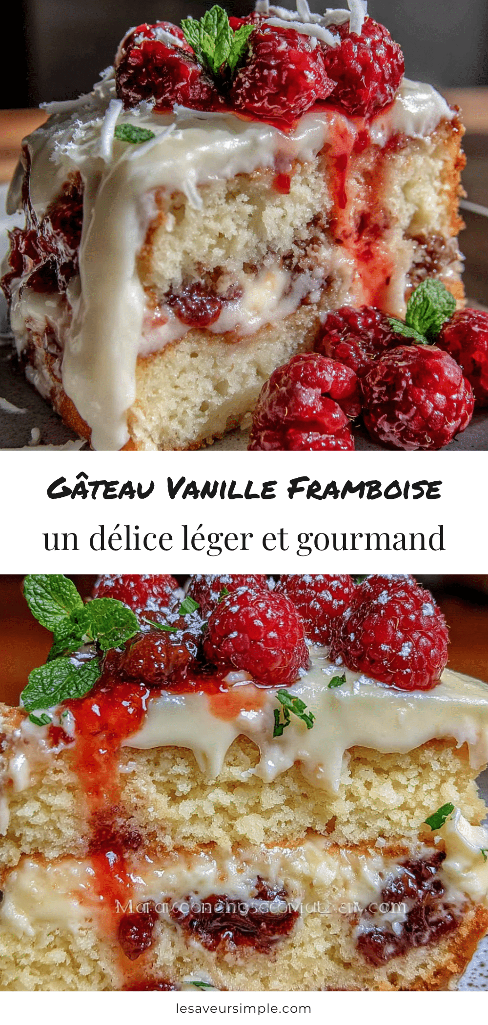 gâteau vanille framboise trois étages recipe