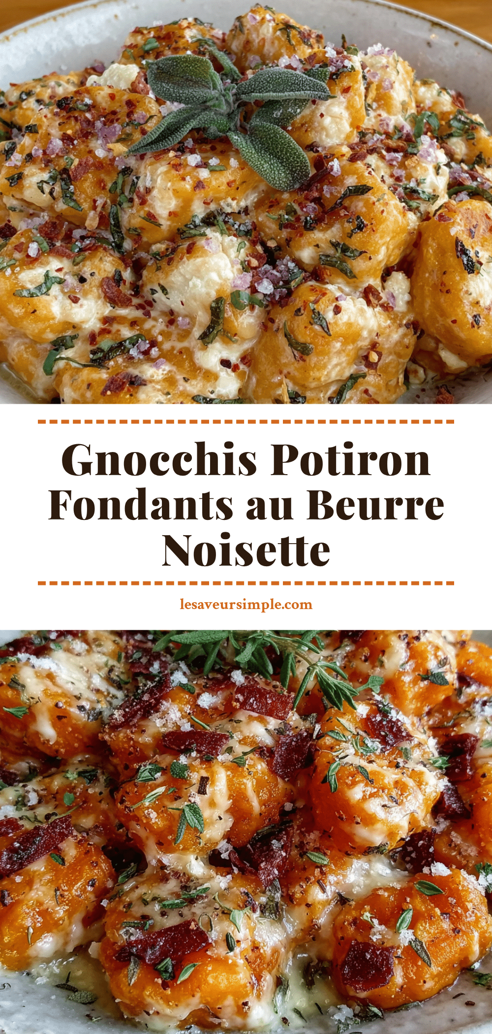 gnocchis potiron fondants au beurre noisette recipe